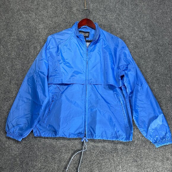 Lands End Jacket Womens Medium  Blue Lightweight Full Zip Pockets Logo Nylon - Picture 1 of 7